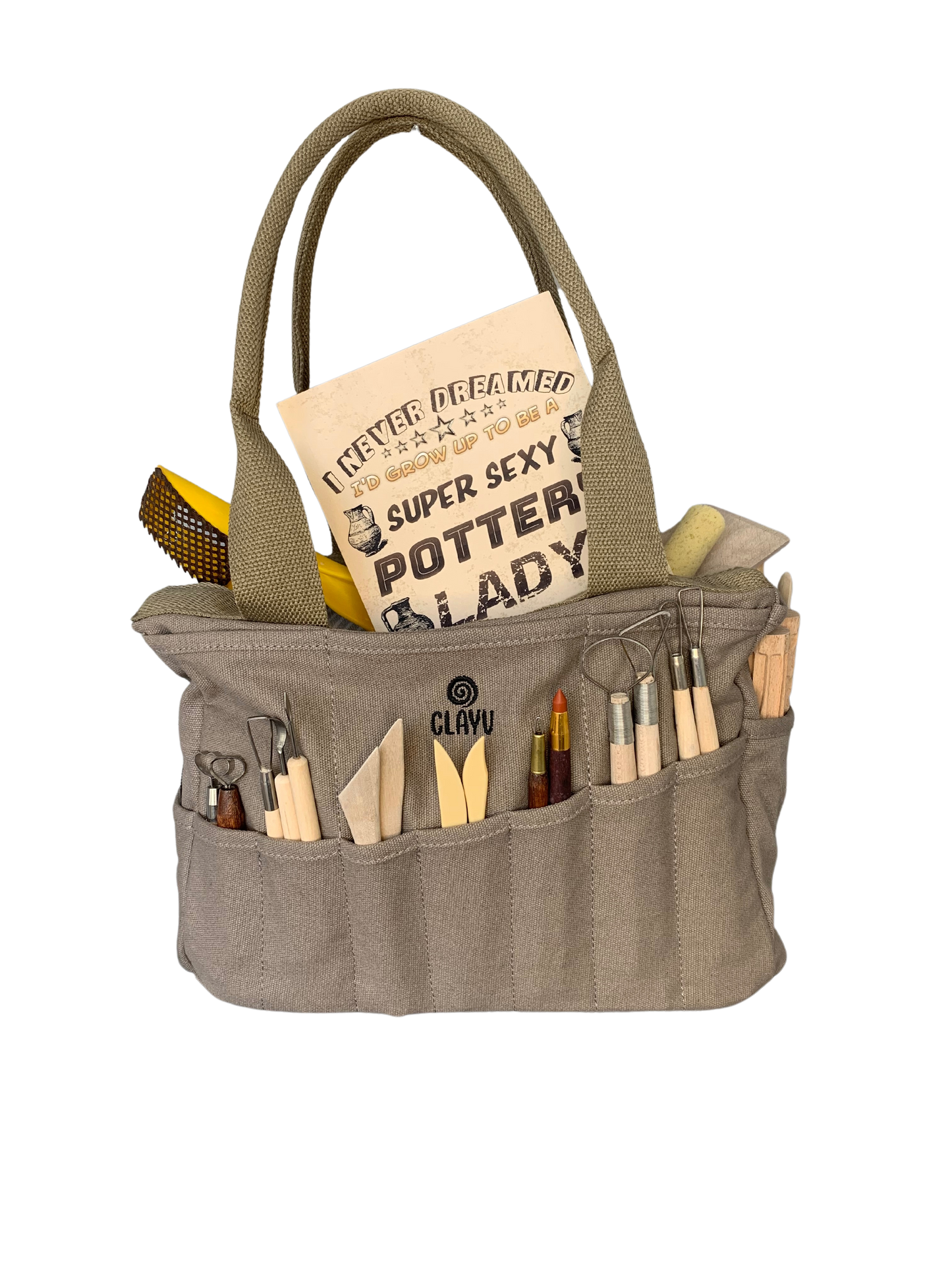 CLAYU tool tote - slate brown