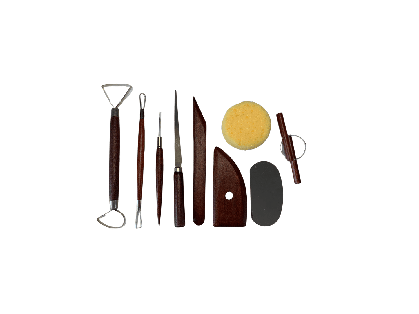 CLAYU pottery tool kit - dark wood