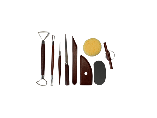 CLAYU pottery tool kit - dark wood