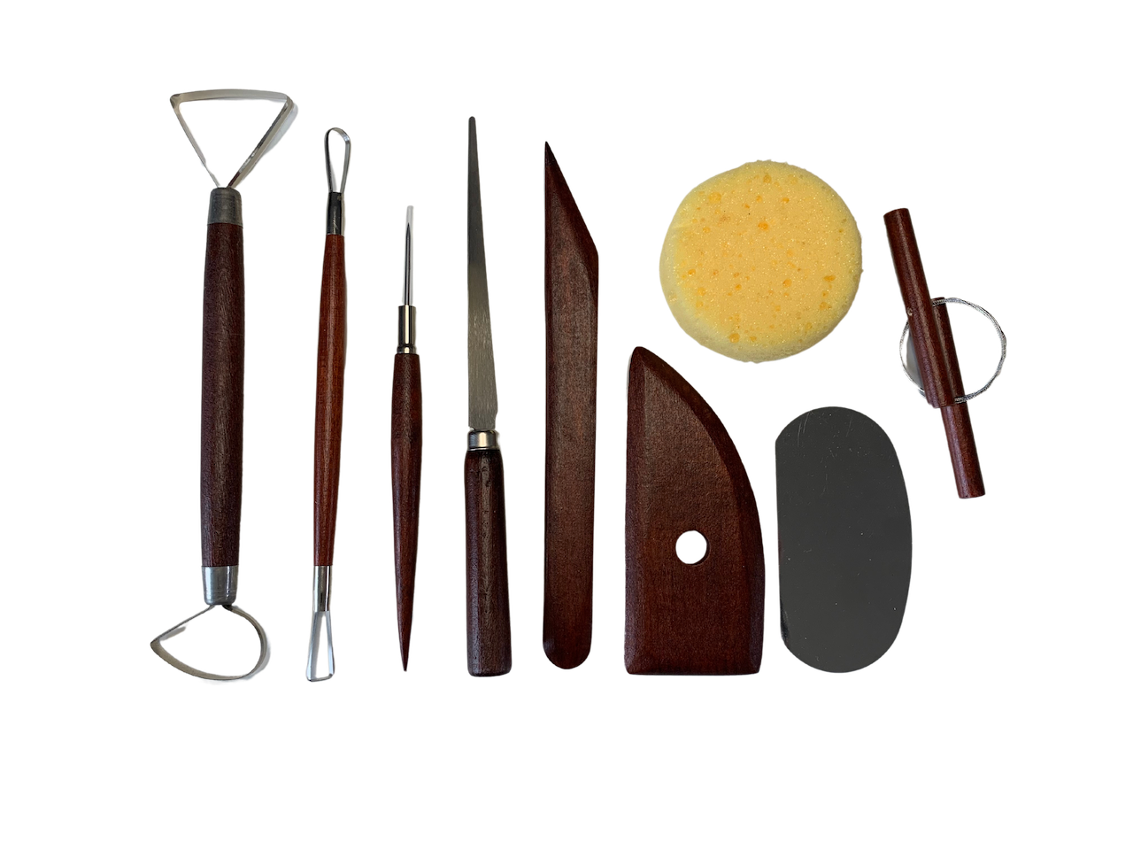 CLAYU pottery tool kit - dark wood